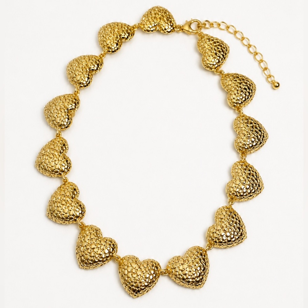 Luxury Gold Heart Link Necklace